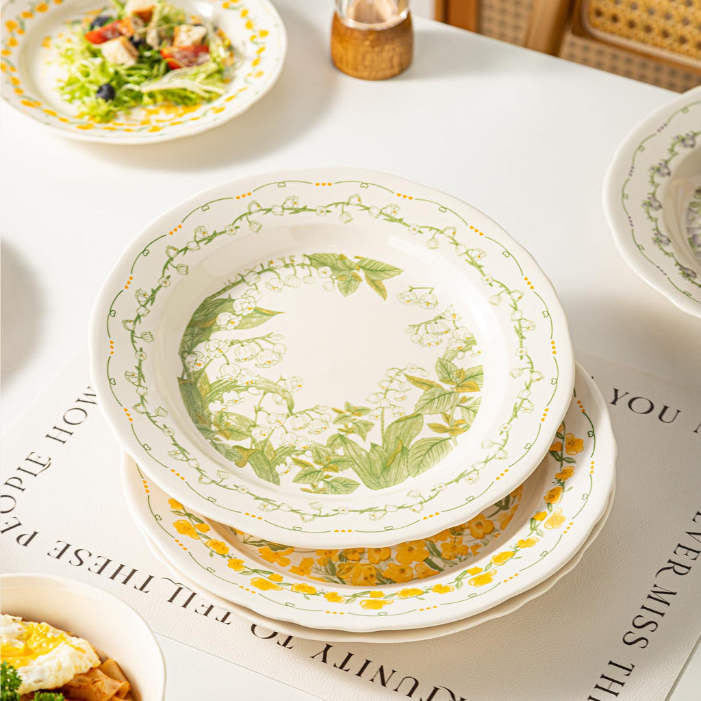 12-Piece Ceramic Dinnerware Set, Service for 4, Cream White Y42974
