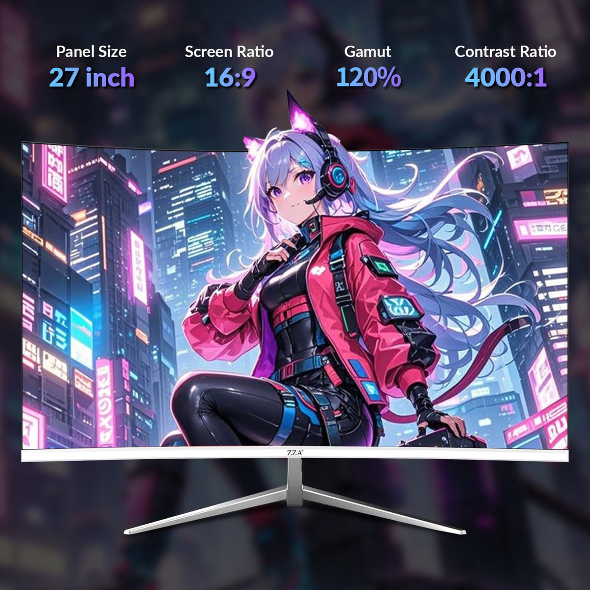 27 inch White Curved Gaming Monitor P633