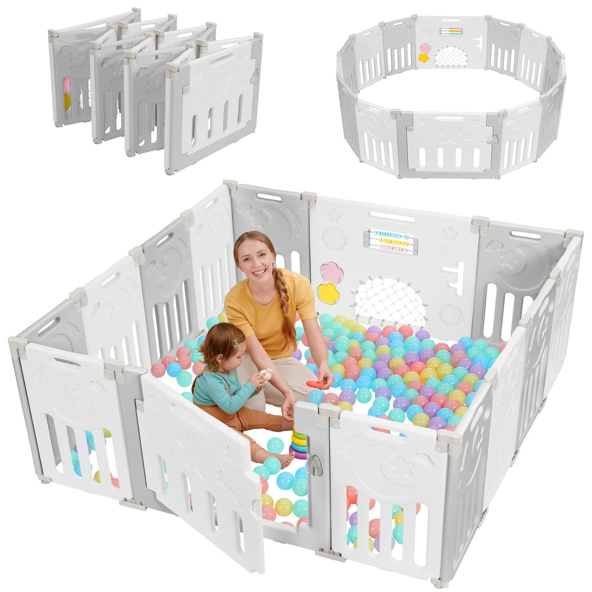 Foldable 14-Panel Baby Playpen O725731