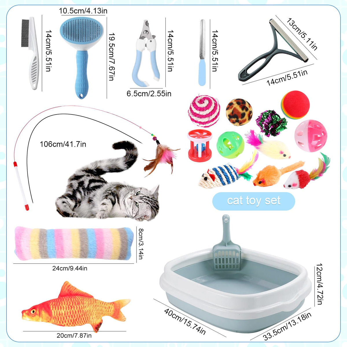 37 Pcs Cat Essentials Starter Kit O5279