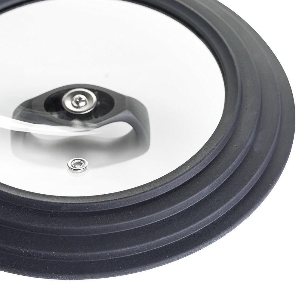 Universal Lid for Pots and Pans, Fits 6-Inch to 8-Inch Cookware, Tempered Glass Replacement Lid with Heat Resistant Silicone Edge, Dishwasher Safe, Made without BPA, Small, Black E73972