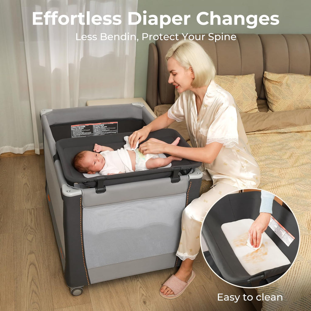 3-in-1 Pack and Play with Bassinet & Changing Table A1410