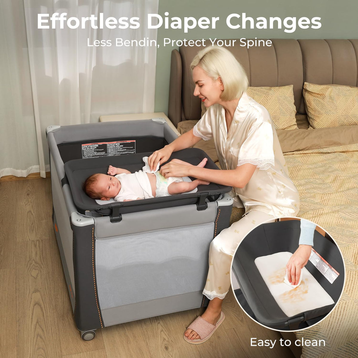 3-in-1 Pack and Play with Bassinet & Changing Table A1410