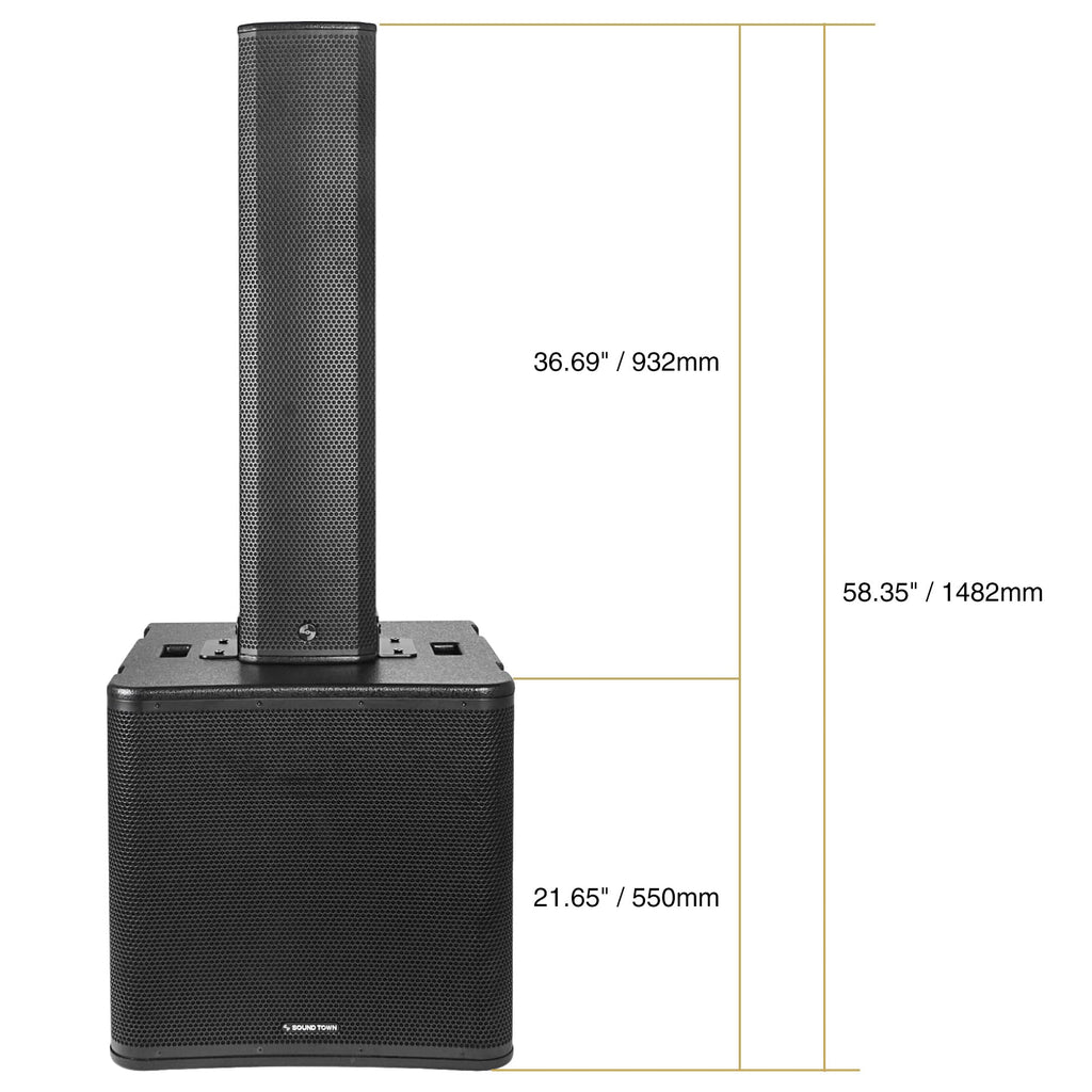 Powered Column Array Speaker System with 18" Subwoofer and Column Loudspeaker J2908
