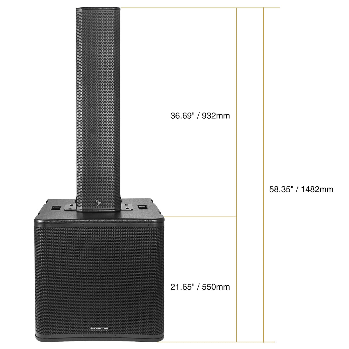 Powered Column Array Speaker System with 18" Subwoofer and Column Loudspeaker J2908