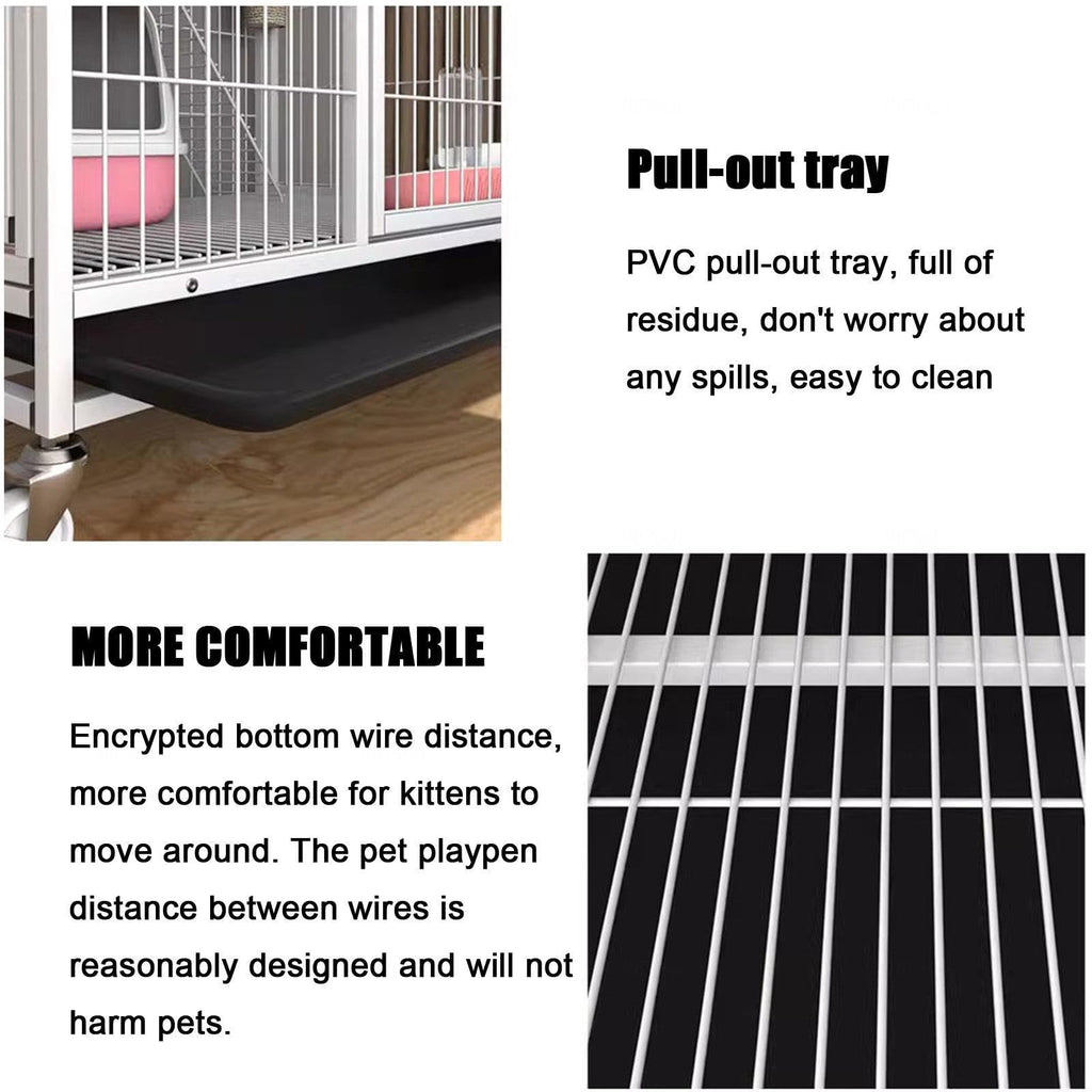 Small Animal Cage with Hammock, Pull Out Tray, Black A301