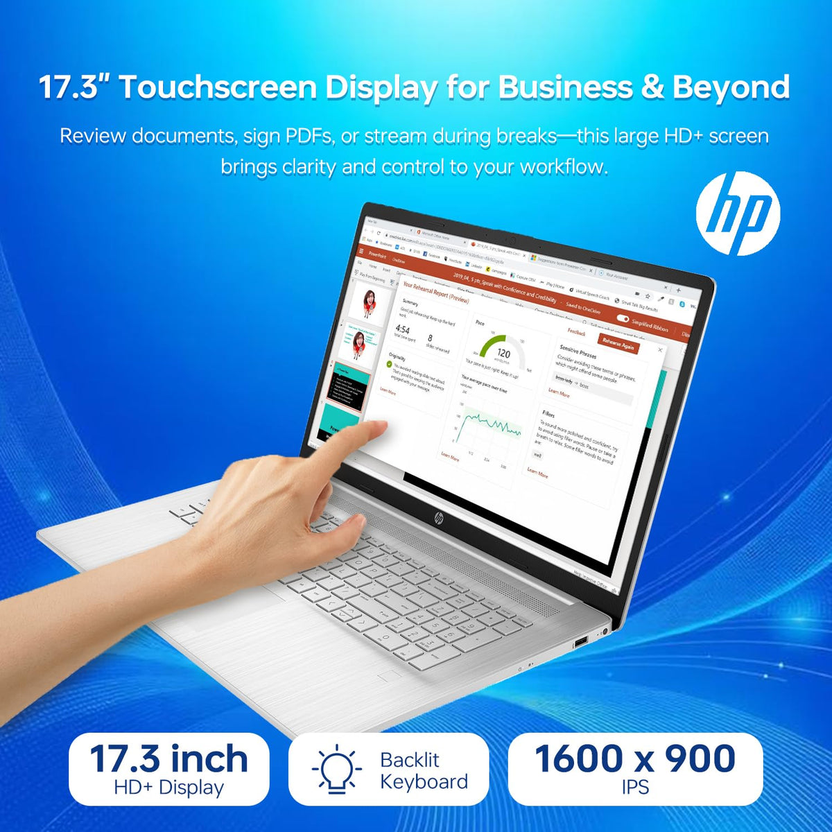 17.3" HD+ Touchscreen Laptop, Intel Core i5, 16GB RAM, 1TB SSD, Silver C8683