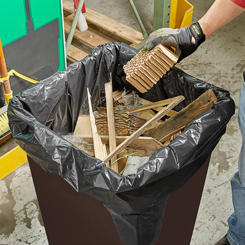 Heavy Duty 42 Gallon 10 Count 3 MIL Black Flap Tie Trash Bags E248410
