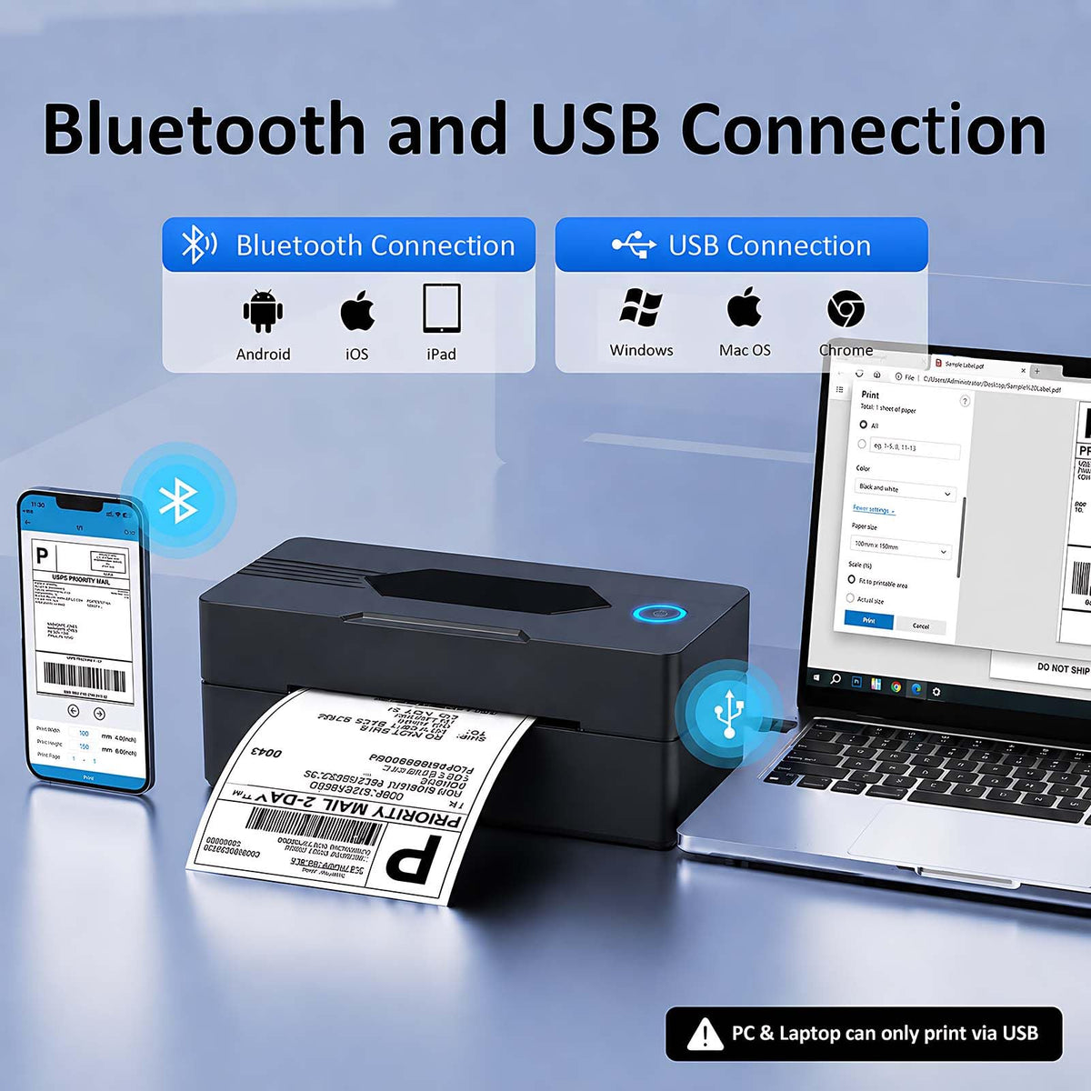 Bluetooth 4x6 Thermal Label Printer T12711