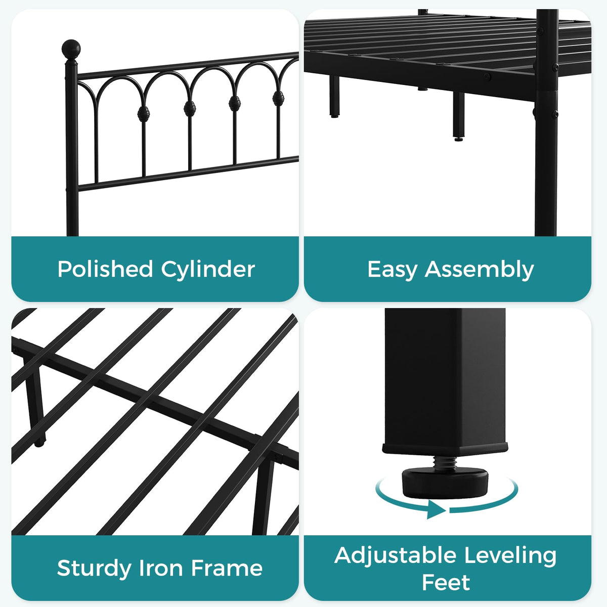 Queen Metal Bed Frame with Headboard S852