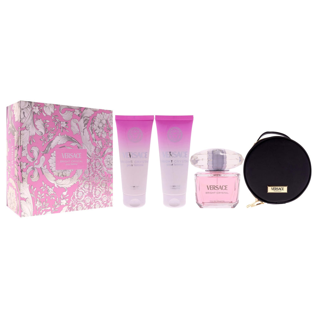 4 Pc Gift Set 3oz EDT Spray, 3.4oz Body Lotion, 3.4oz Shower Gel, Round Make Up Case Z988418