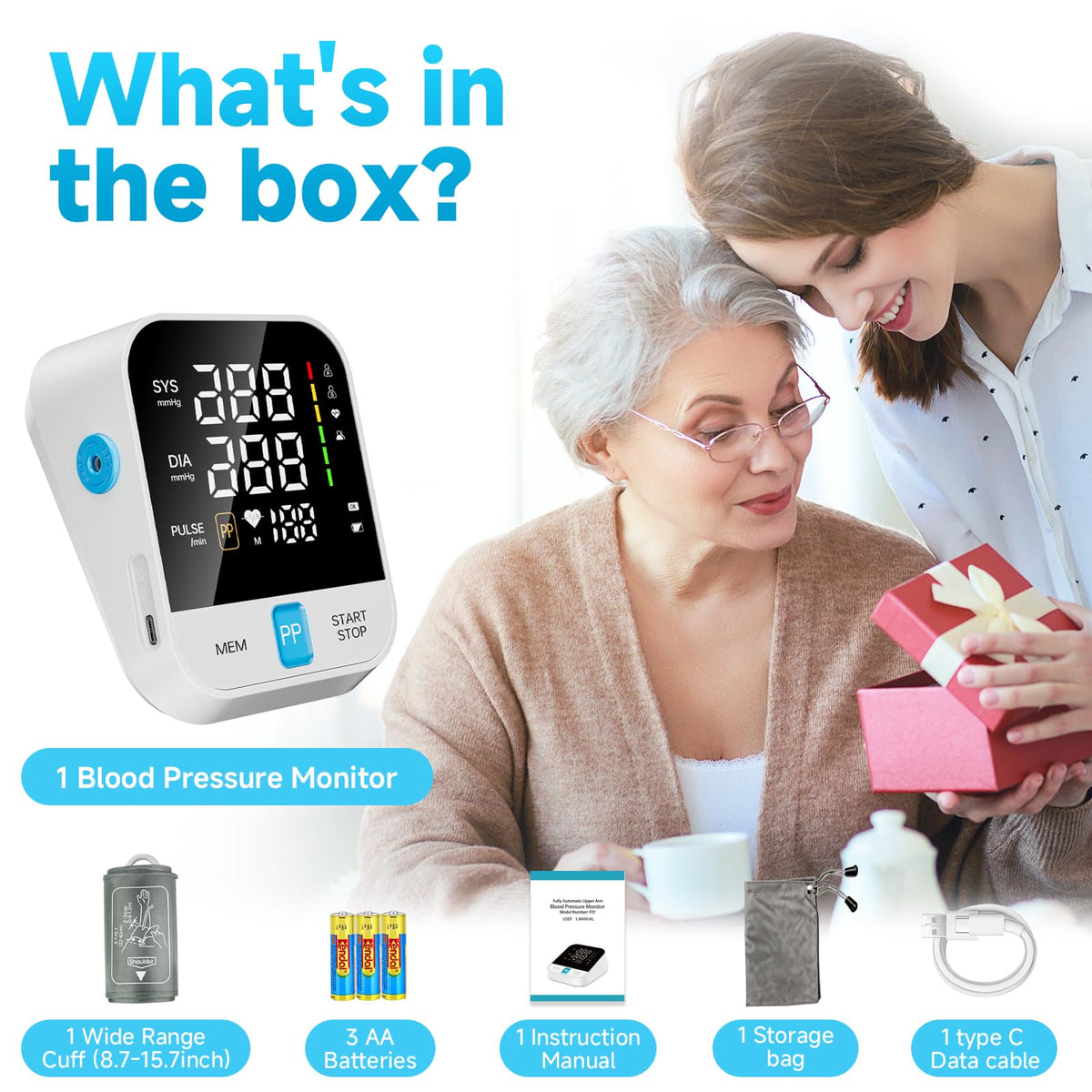 Automatic Upper Arm Blood Pressure Monitor with Large Cuff X7946