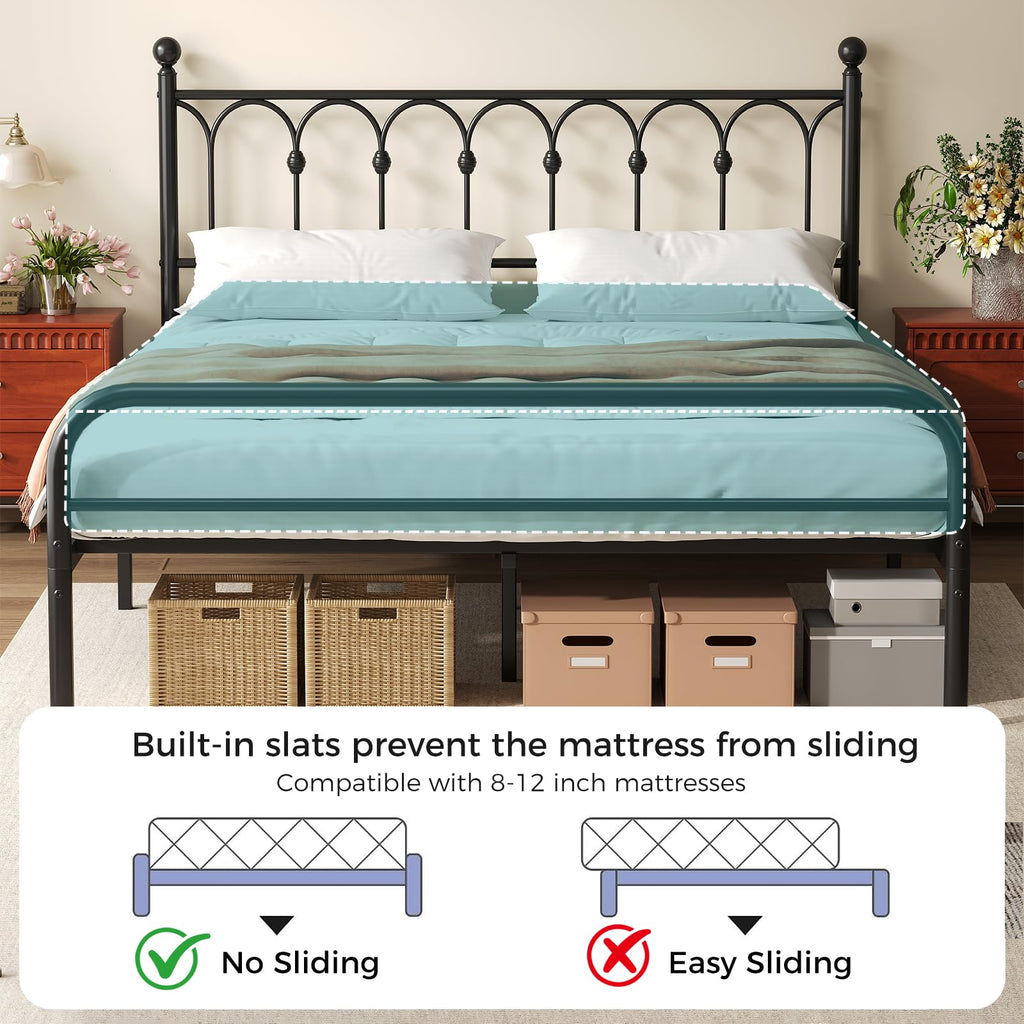 Queen Metal Bed Frame with Headboard S852