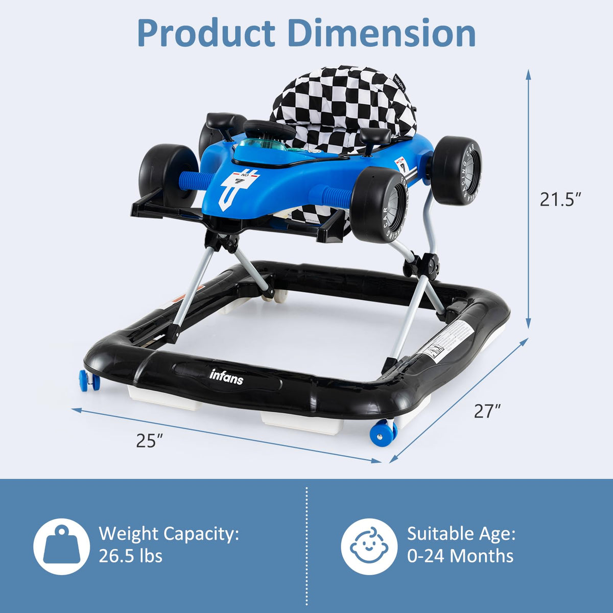 4 in 1 Foldable Baby Walker with Adjustable Height T425