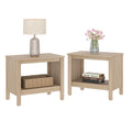 Set of 2 Square 2-Tier Nightstand with Storage J80357
