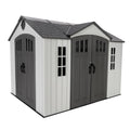 10x8 Ft Gray Resin Outdoor Storage Shed with Double Doors C8727