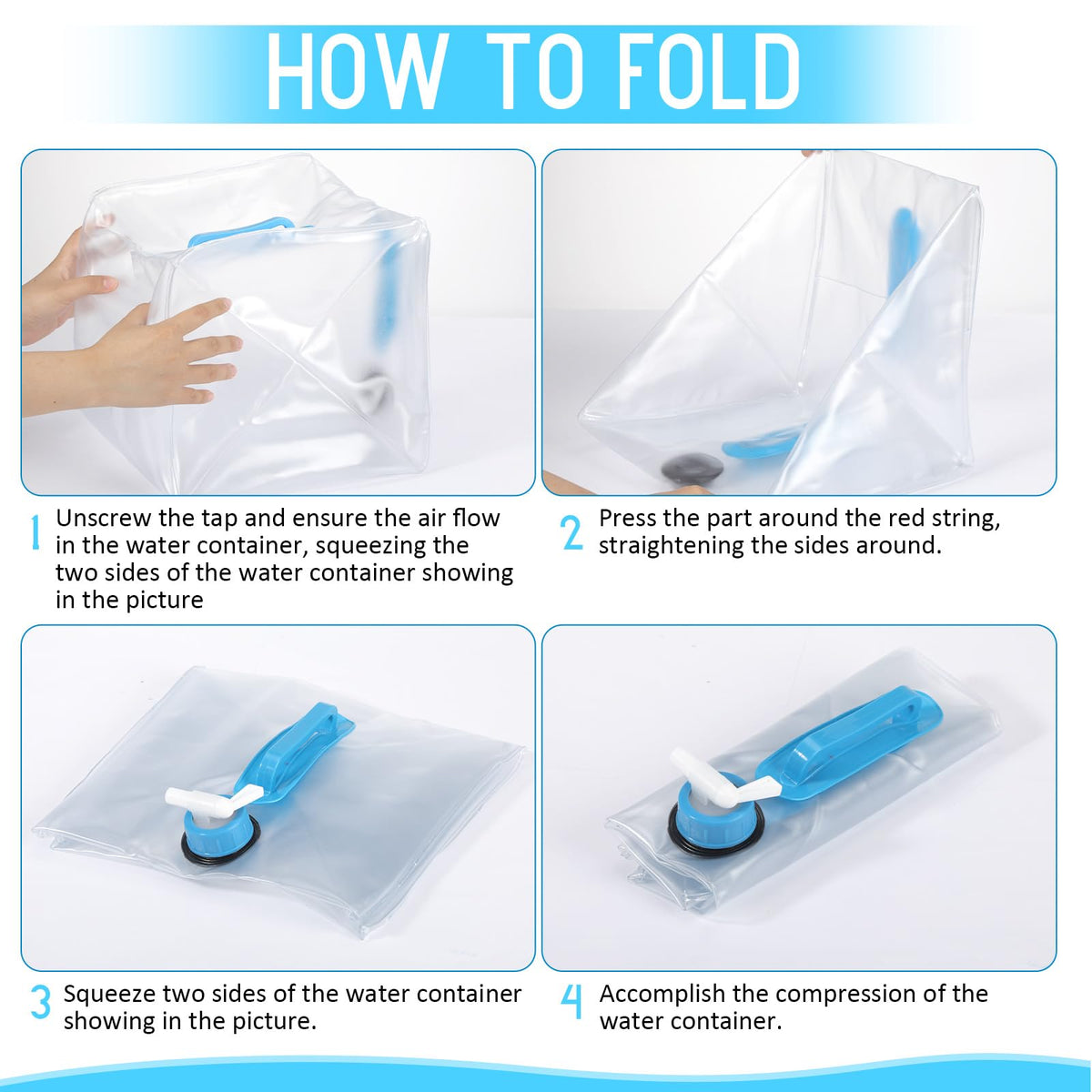 5 Pcs 5.3 Gallon Collapsible Water Container with Spigot E6093