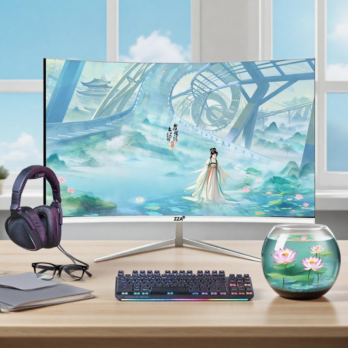 27 inch White Curved Gaming Monitor P633