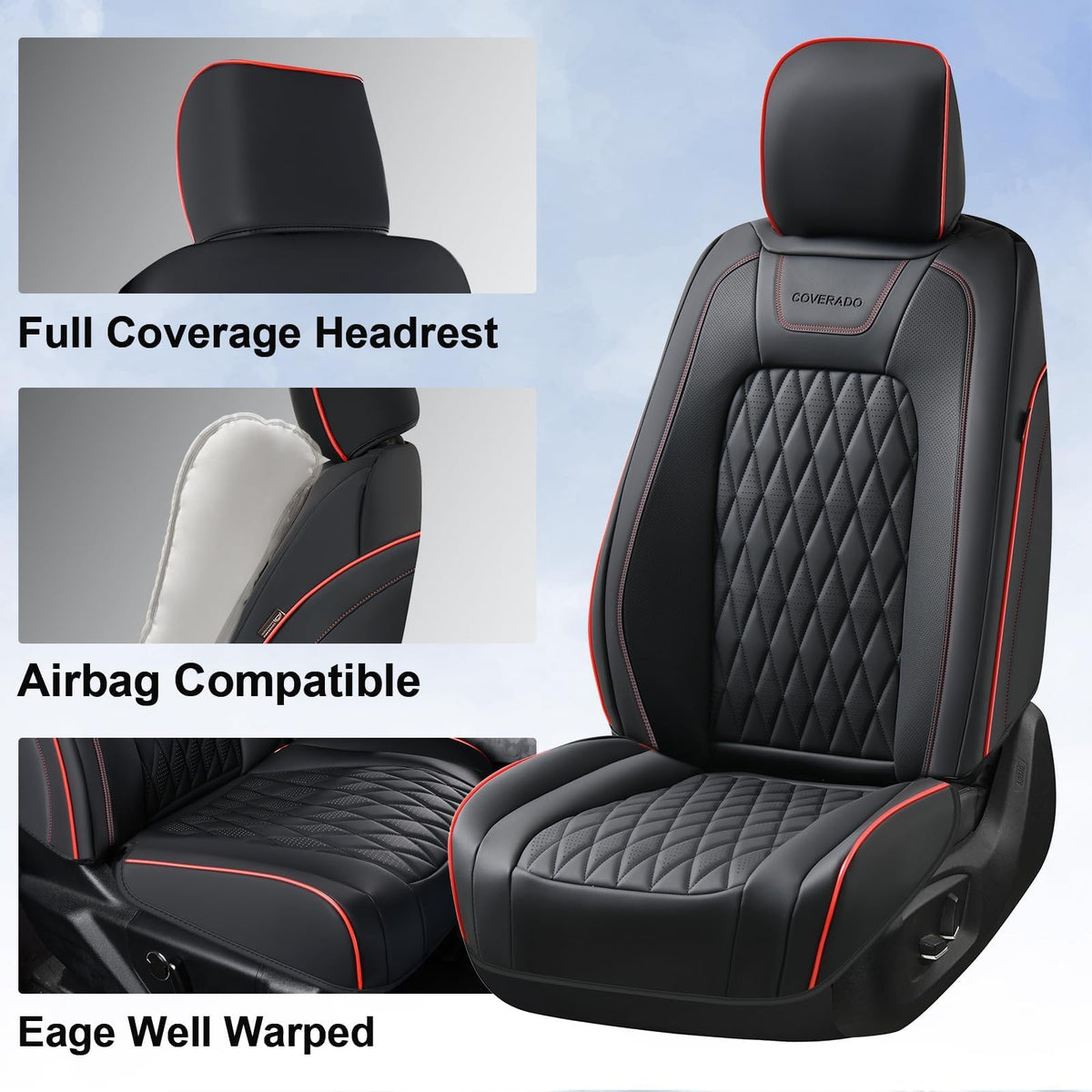 Leather Seat Covers Full Set Waterproof Custom Fit A82967