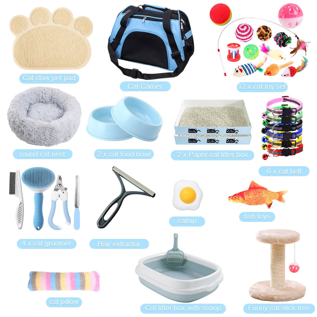 37 Pcs Cat Essentials Starter Kit O5279