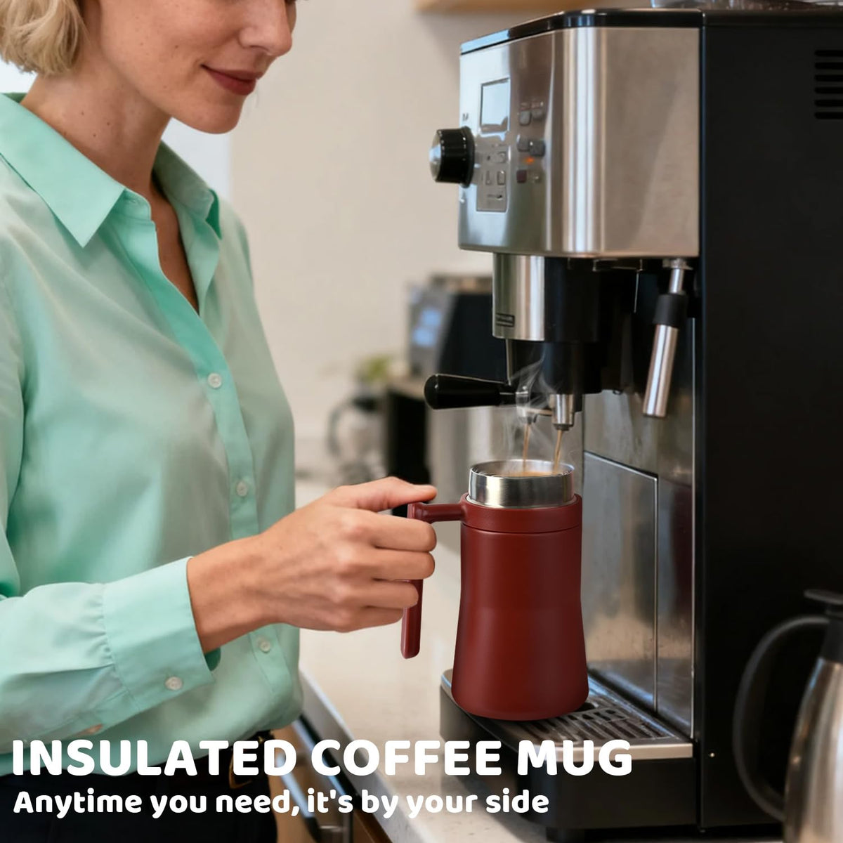 16 oz Insulated Coffee Mug with Handle G392061