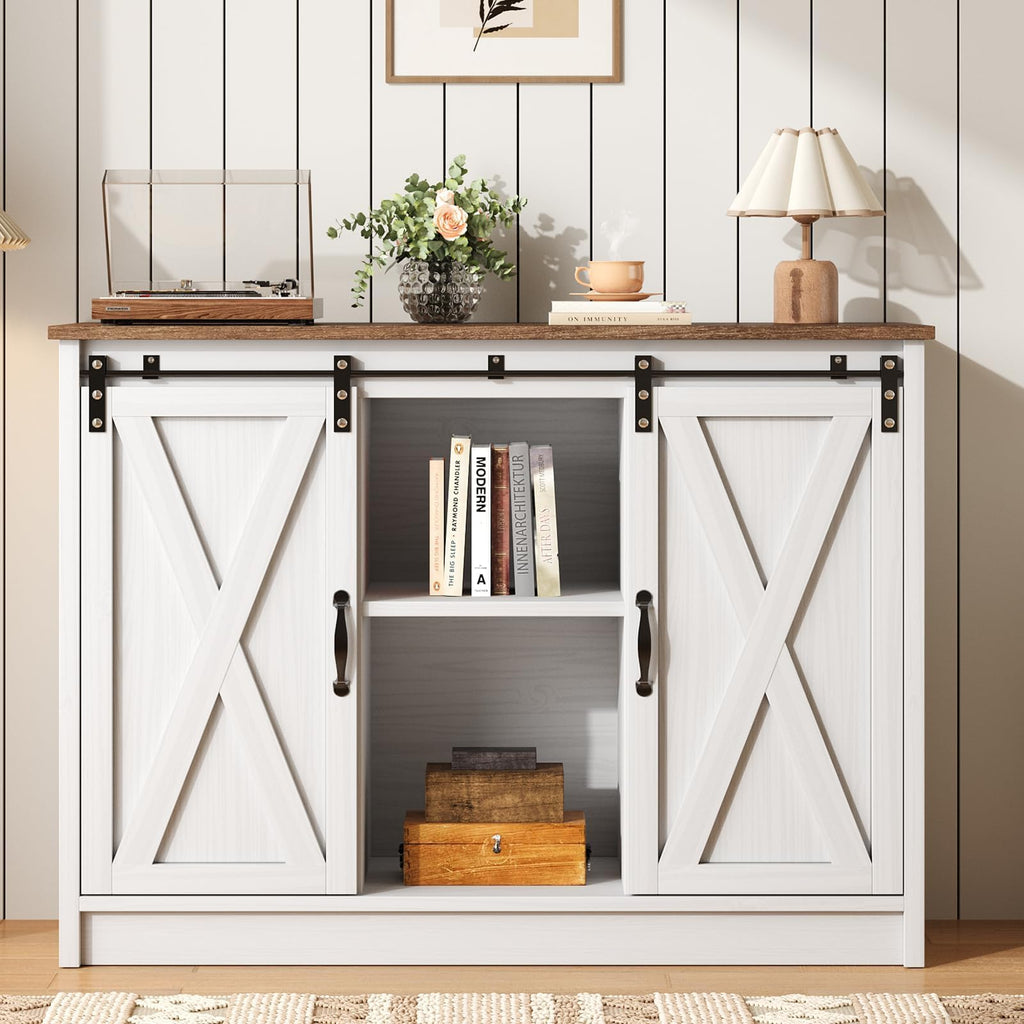 White 42 Inch Coffee Bar Cabinet V97111