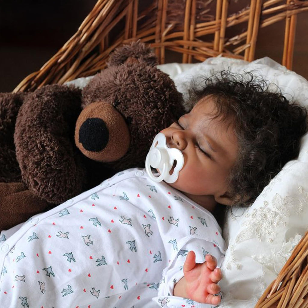 20-Inch Sleeping Black Newborn Baby Girl X1850