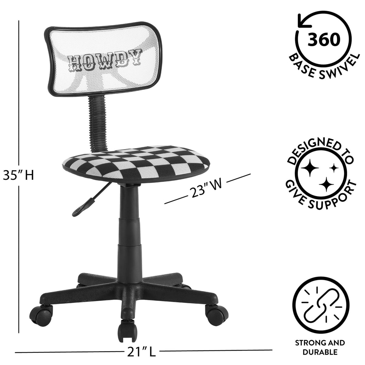 Swivel Desk Chair with Mesh Back and Cushioned Seat Q501285