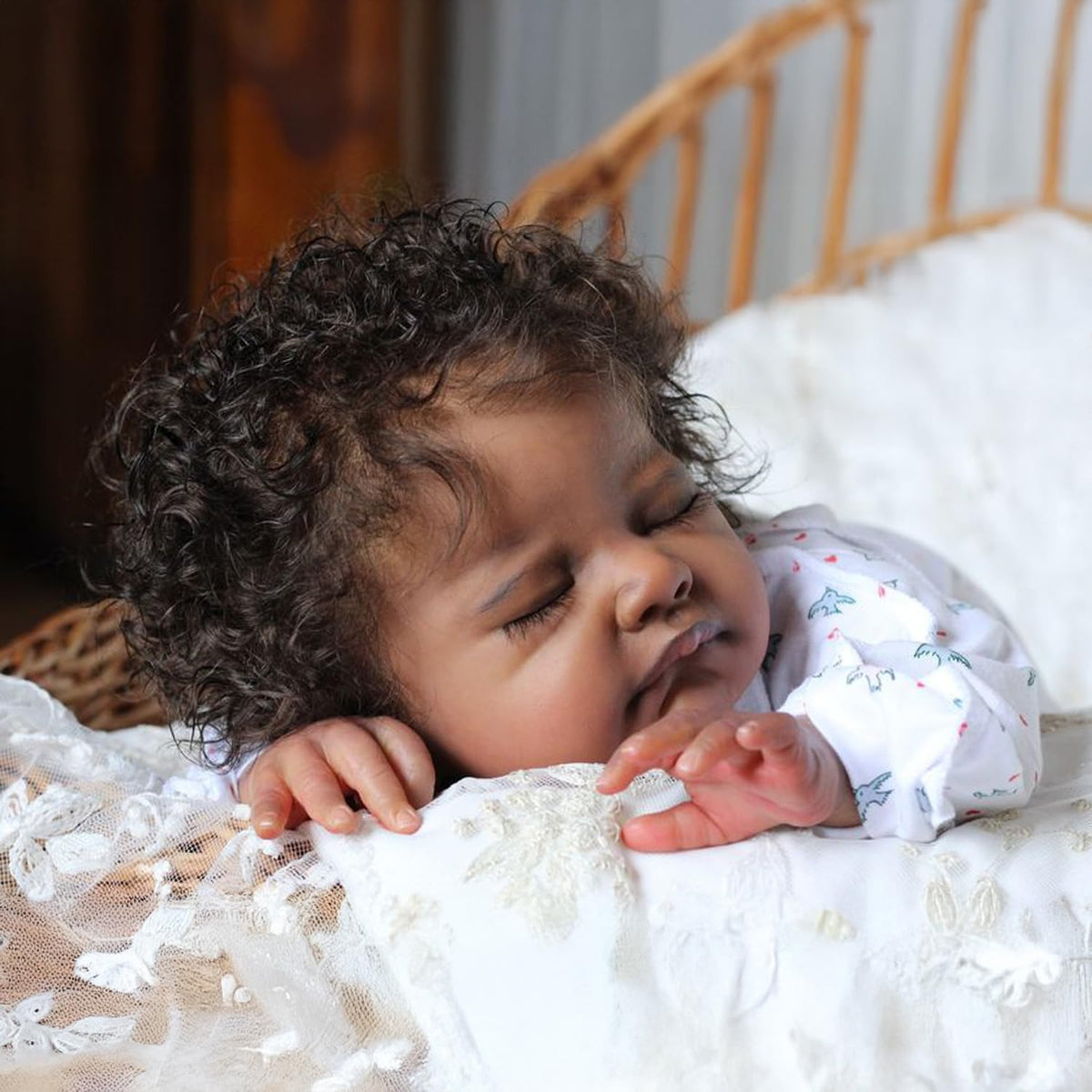 20-Inch Sleeping Black Newborn Baby Girl X1850