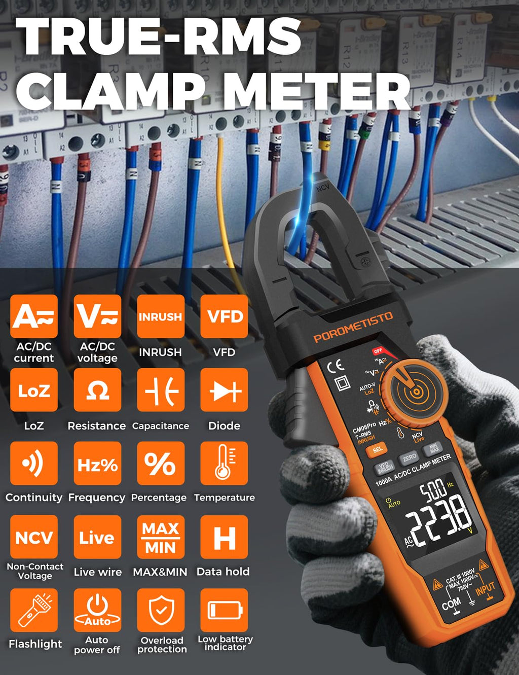 Clamp Meter 6000 Counts 1000A H9839