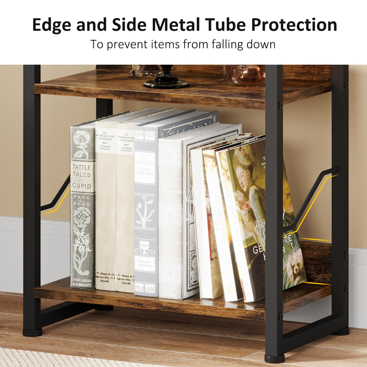 5 Tier Industrial Wood Bookshelf S64870