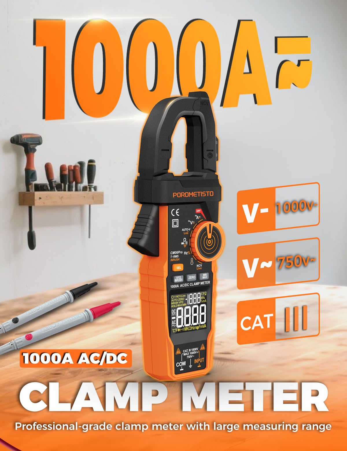 Clamp Meter 6000 Counts 1000A H9839