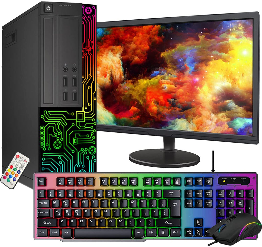 RGB Desktop Computer PC with 24 Inch Monitor, Intel i5, 8GB RAM, 512GB SSD, Windows 11 Pro Y34293