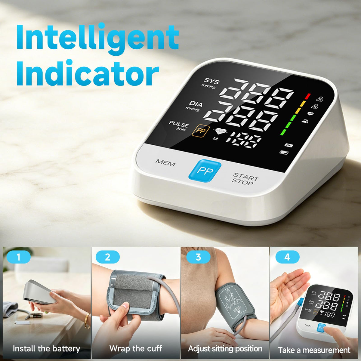 Automatic Upper Arm Blood Pressure Monitor with Large Cuff X7946
