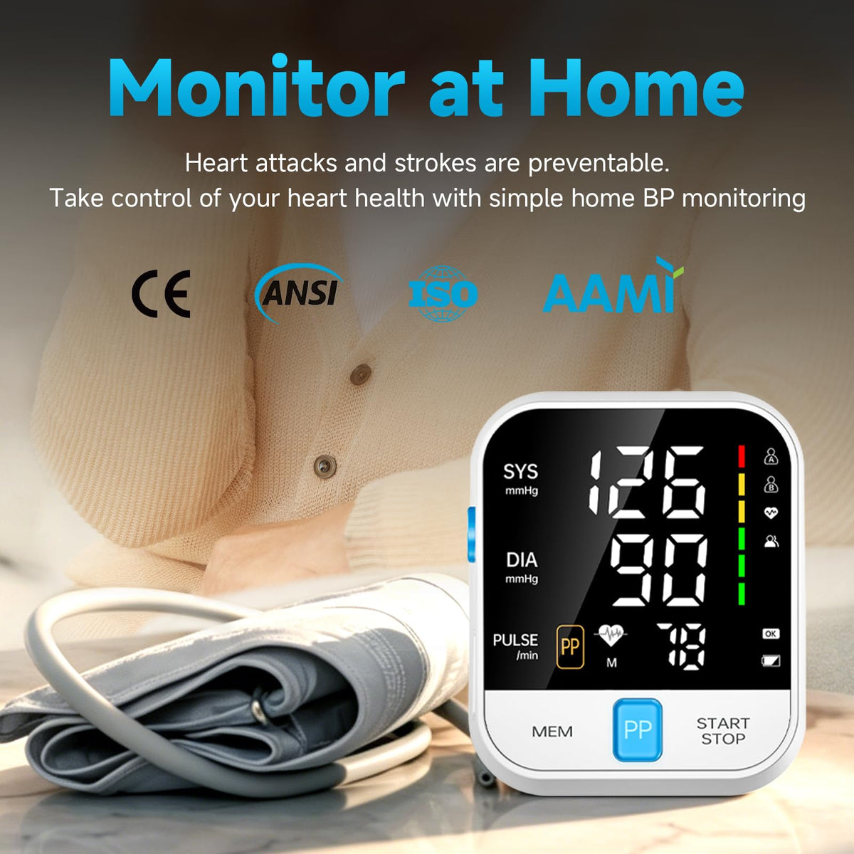 Automatic Upper Arm Blood Pressure Monitor with Large Cuff X7946