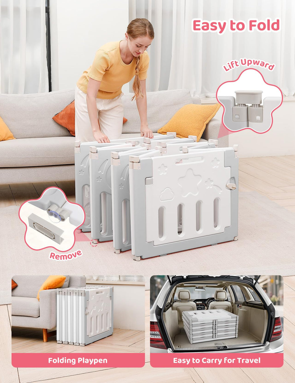 Foldable 14-Panel Baby Playpen O725731