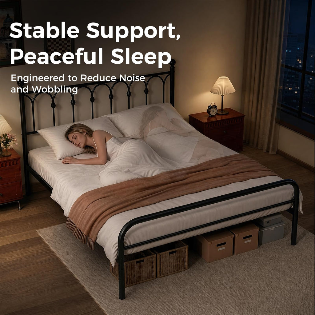 Queen Metal Bed Frame with Headboard S852