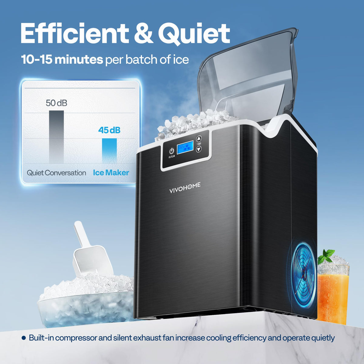 Black Countertop Ice Maker H624436