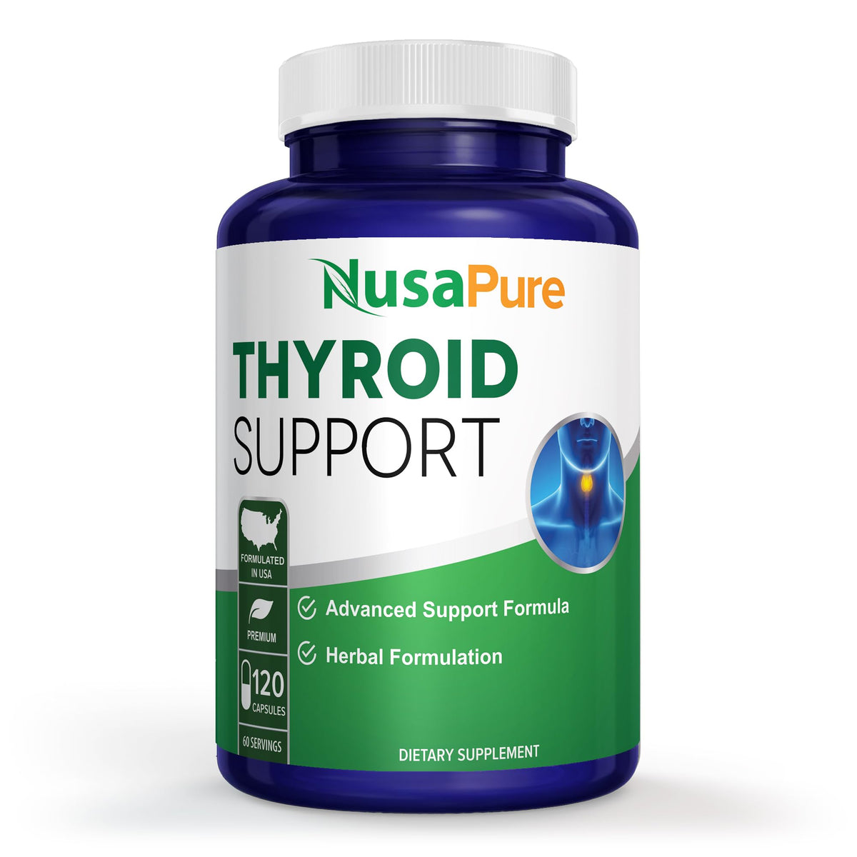 Thyroid Support Supplement 120 Capsules with Vitamin B-12 P608