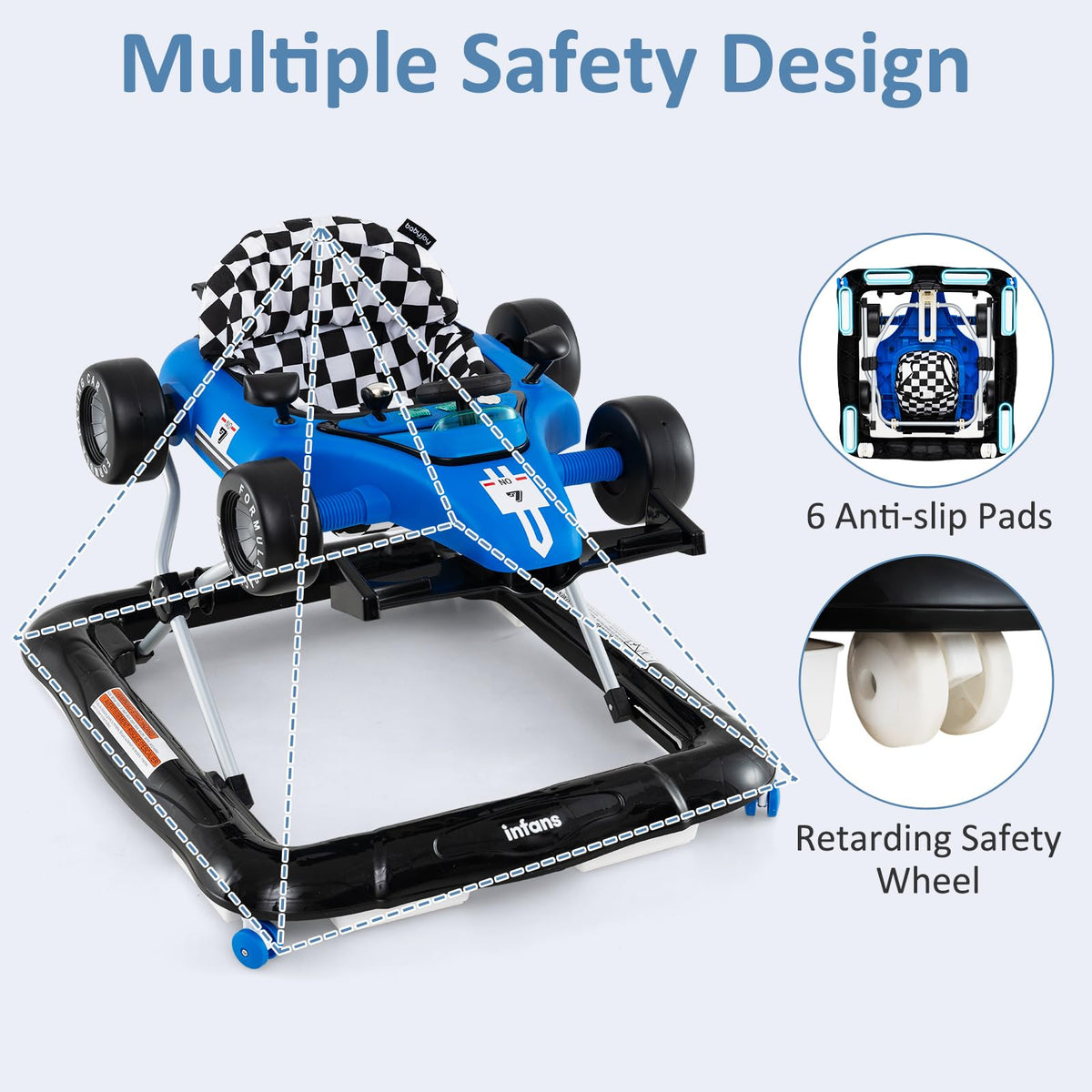 4 in 1 Foldable Baby Walker with Adjustable Height T425
