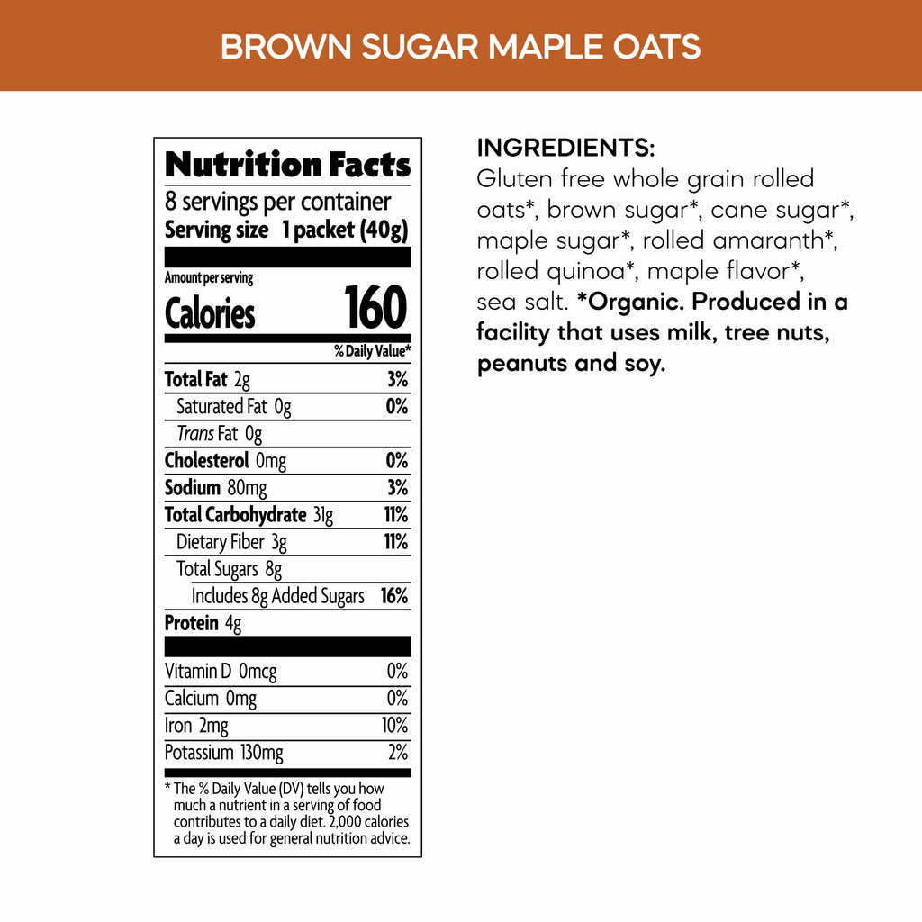 Organic Brown Sugar Maple Oatmeal, 11.3 oz (Pack of 6) C35303