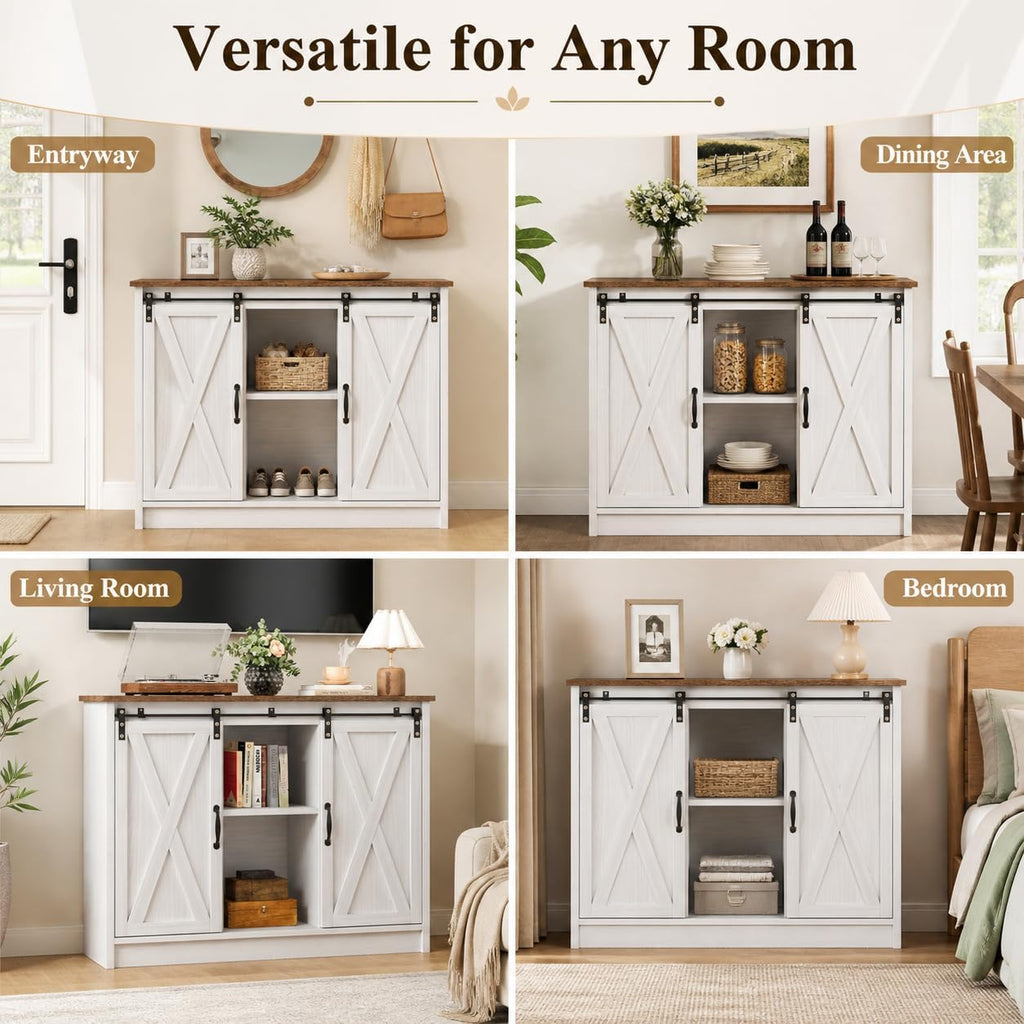 White 42 Inch Coffee Bar Cabinet V97111