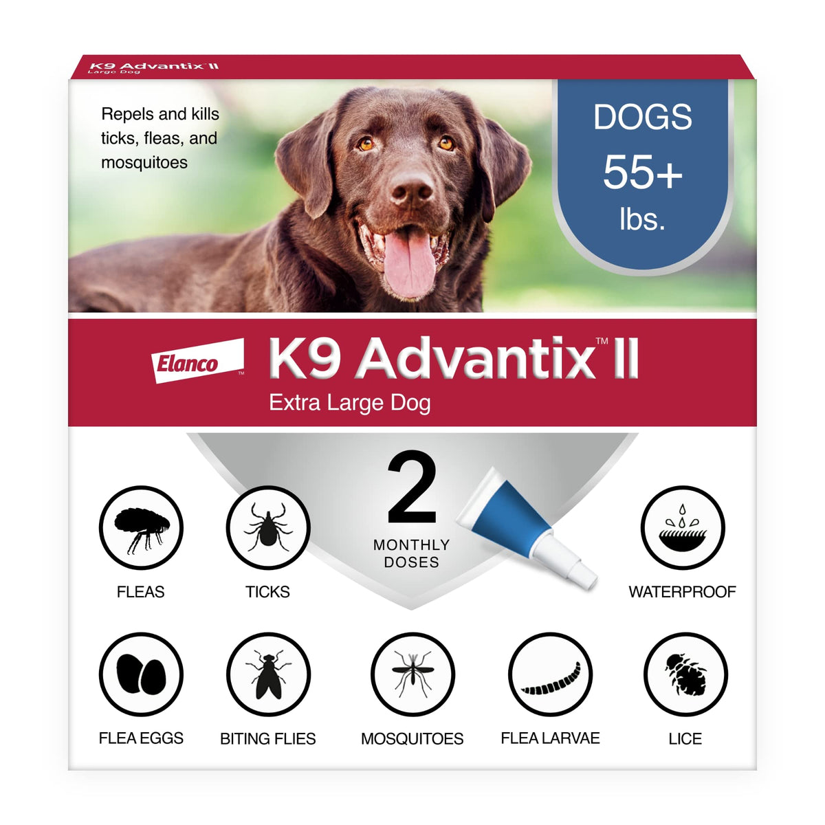 Flea, Tick & Mosquito Treatment & Prevention for Dogs Over 55 lbs U4775