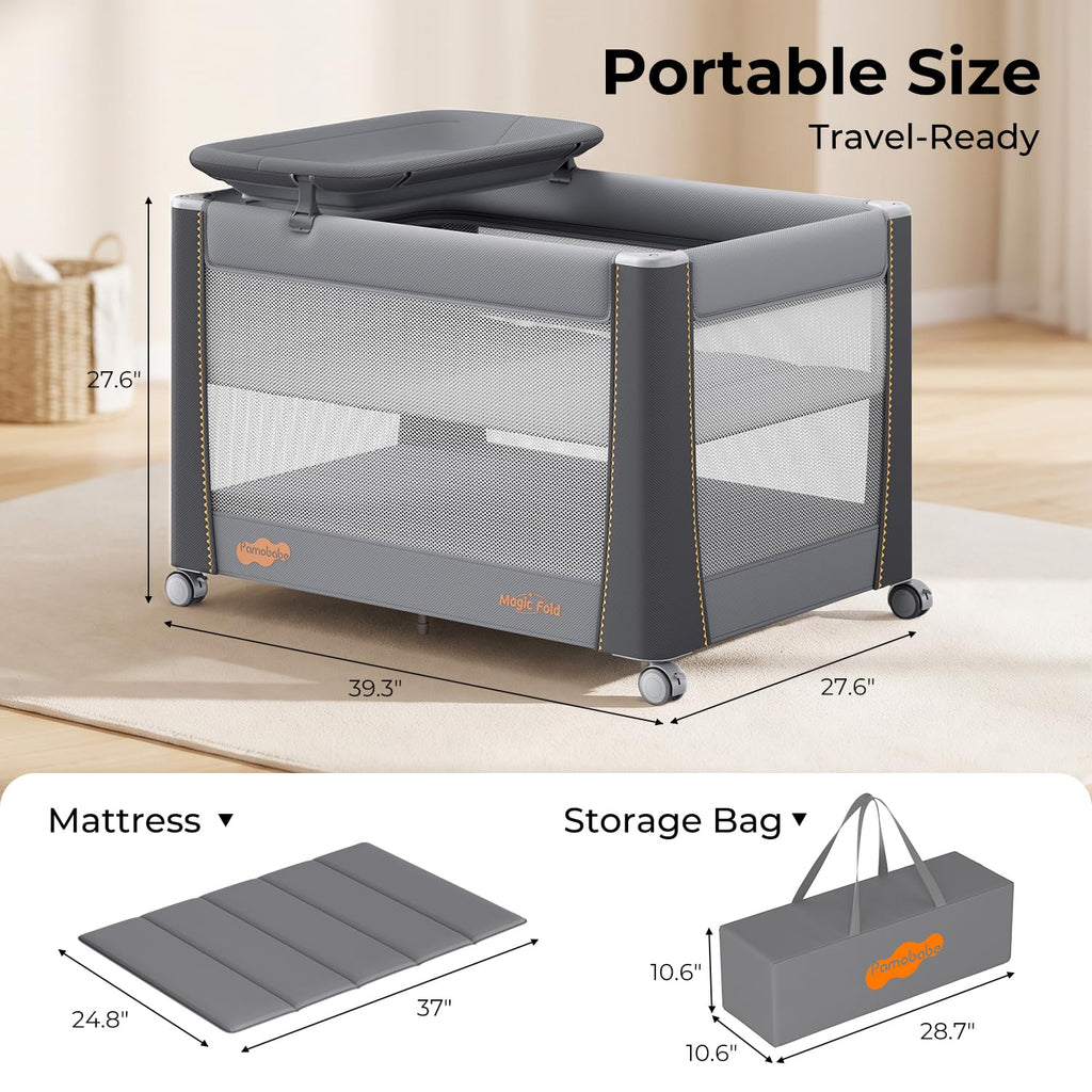 3-in-1 Pack and Play with Bassinet & Changing Table A1410