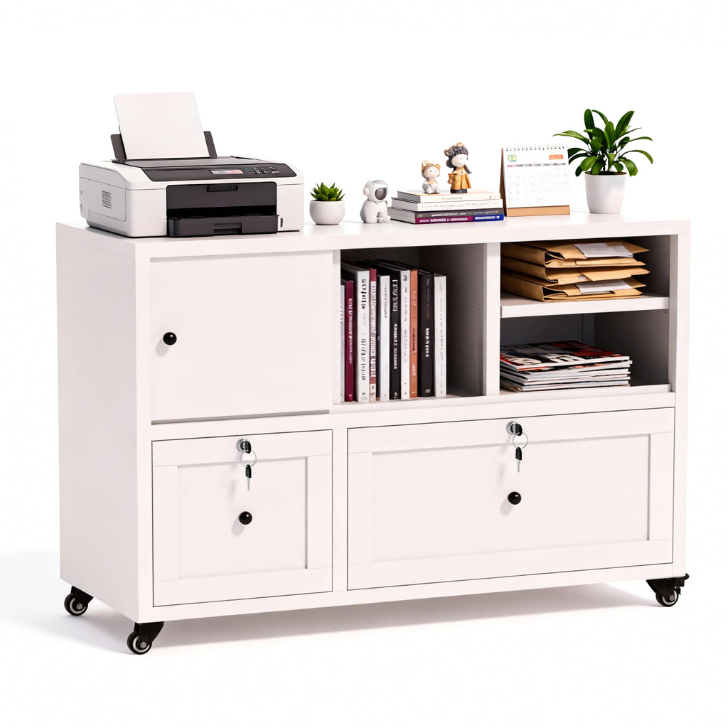 2 Drawer Mobile File Cabinet with Lock L25740