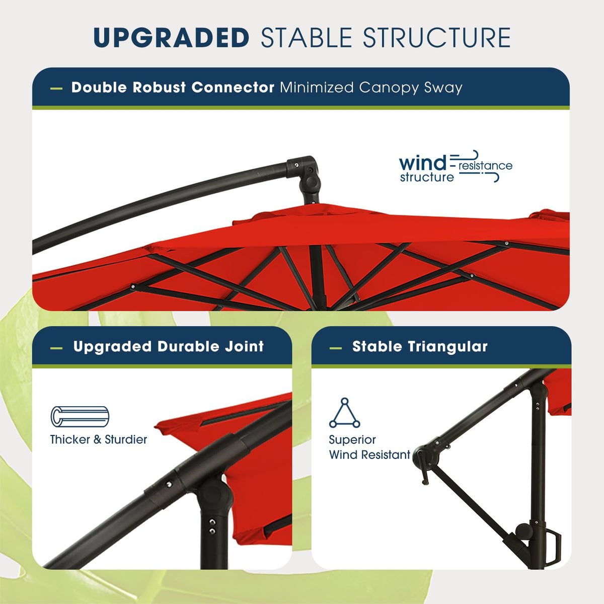 10ft Orange Red Offset Cantilever Patio Umbrella with Base M70880