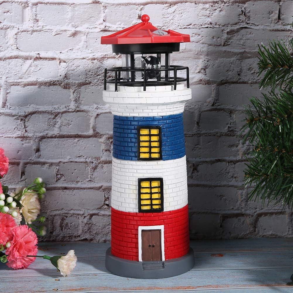 Solar Lighthouse Statue Outdoor Light T9548