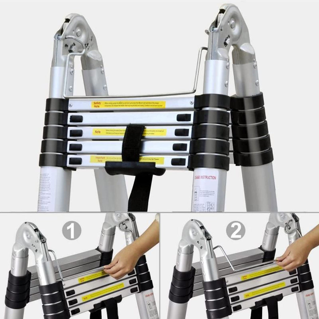 Aluminum Telescopic Extension Ladder 8.5ft-20.3ft Non-Slip W80860