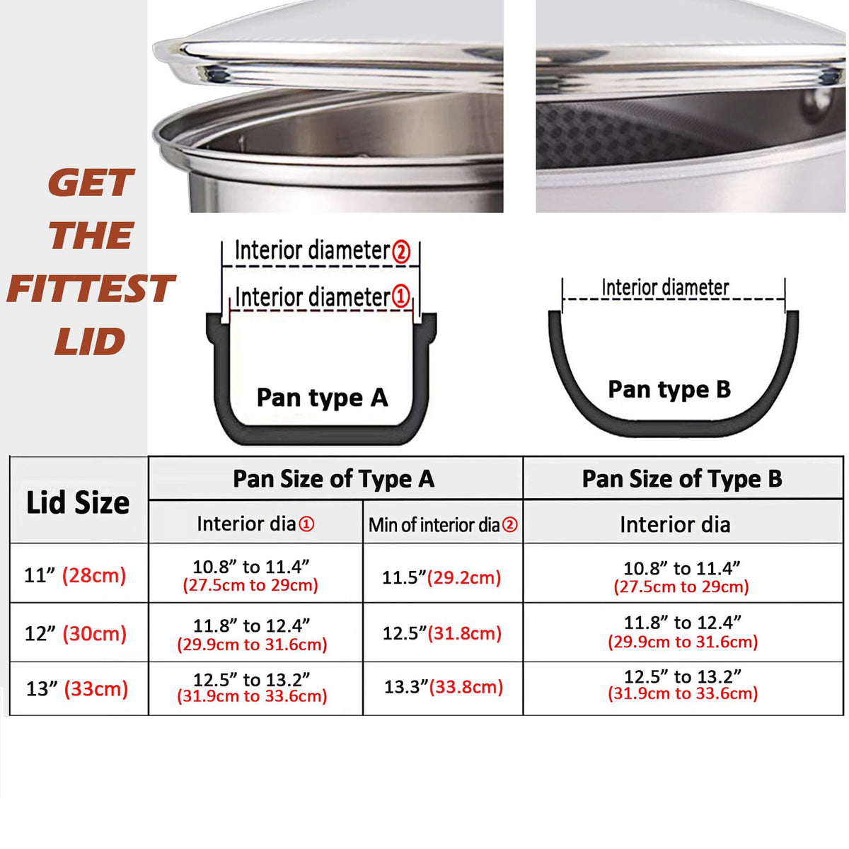 Stainless Steel Glass Lid for 12 Inch Pans and Pots K727782