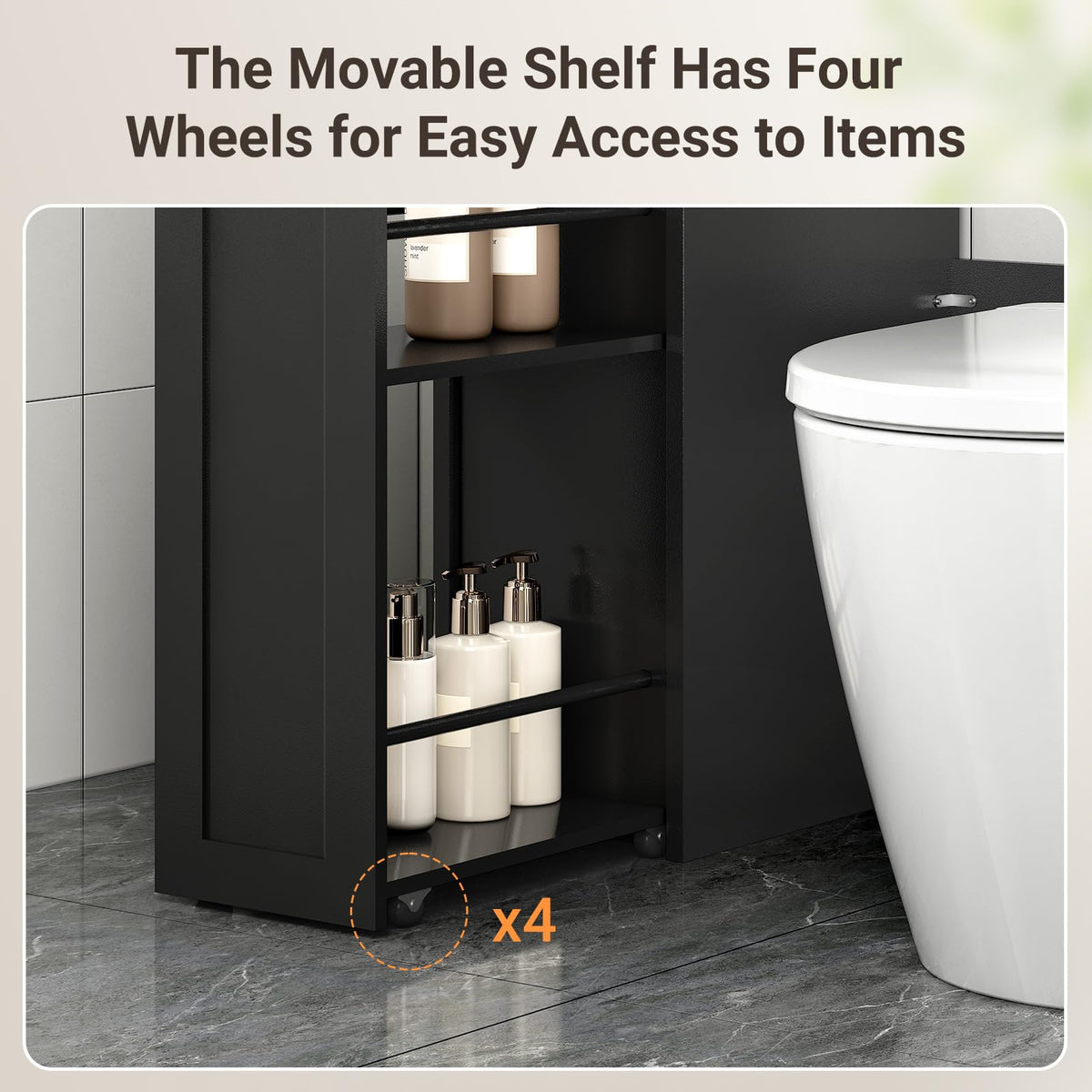 Over The Toilet Storage Cabinet with Acrylic Doors N45319